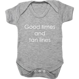 Hippowarehouse Good Times and Tan Lines Baby Vest Bodysuit (Short Sleeve) Boys Girls