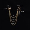 Gothic Skull Head with Sword Brooch Pin Long Chain Tassels