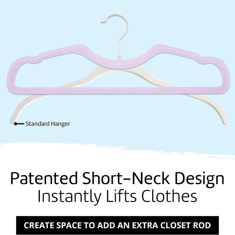 CUTSKY Velvet Hangers 50 Pack, Ultra Slim & Short Neck