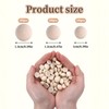 TIESOME 300 PCS Half Wood Balls, 3 Sizes 10/12/15mm Natural