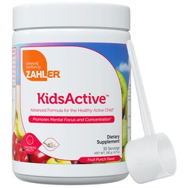 Zahler KidsActive, Kids Concentration Formula Powder, All Natural Children’s Supplement Supporting Focus, Certified Kosher, 30 Servings Fruit Punch Flavored Powder