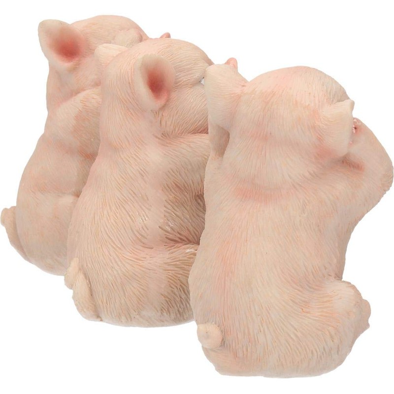 Nemesis Now Three Wise Pigs Figurine 11cm Pink