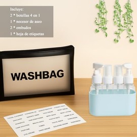 Juego De 8 Botellas De Viaje De Silicona, Accesorio De Tamaño De Viaje a Prueba De Fugas De 50 ml Con Etiqueta Y Bolsa de Aseo, Ideal para Viajes de N