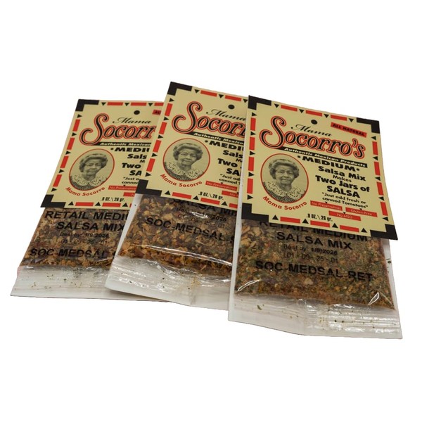 Mama Socorro’s Medium Salsa Seasoning Mix – All Natural, Gluten-Free,