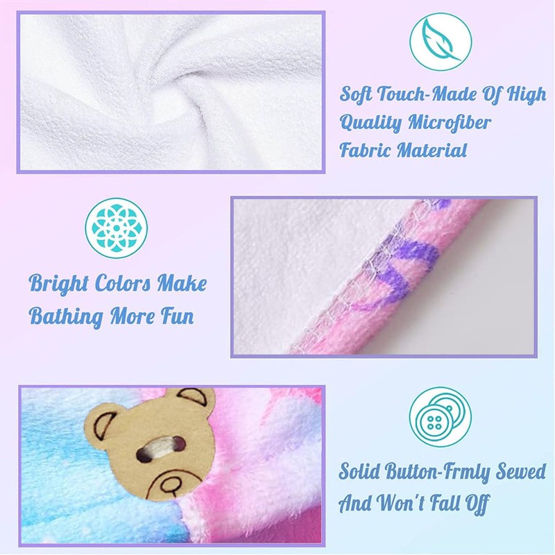 WUBAYI 2 Pack Microfibre Hair Towels - Quick Drying, Super