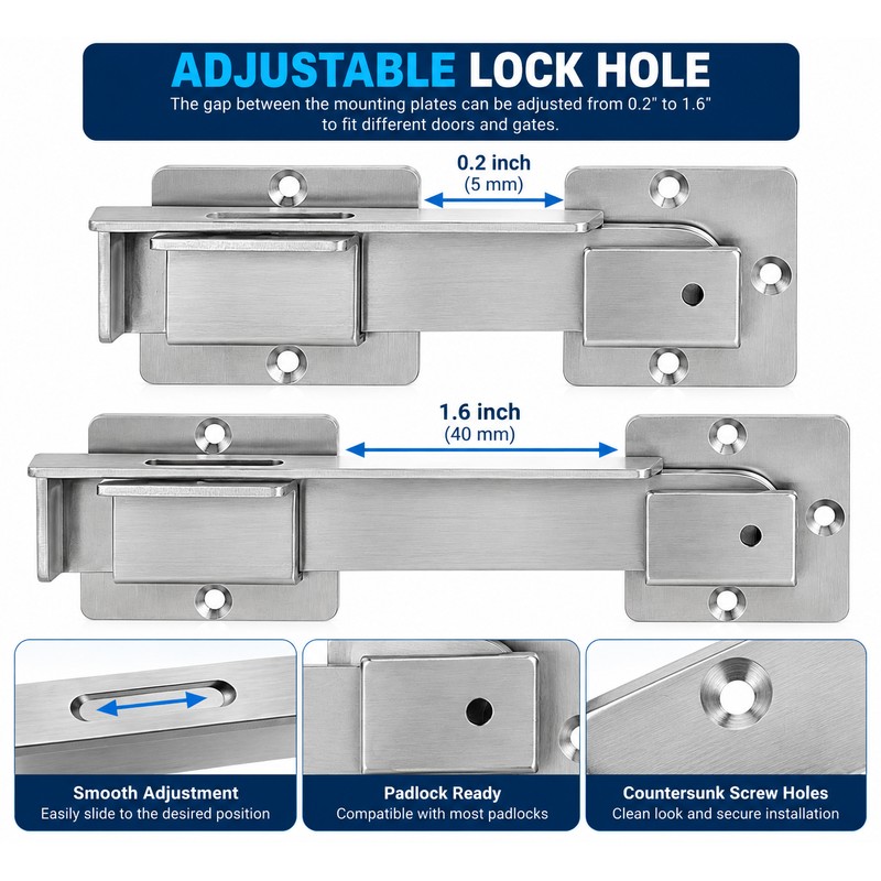 Flip Gate Latch with Padlock Hole,gate Latch for Fence, Heavy