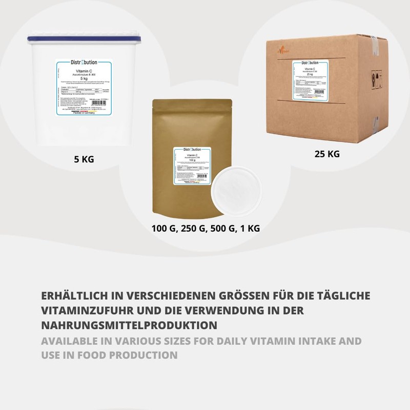 Vitamin C Pulver 100g reine Ascorbinsäure in Lebensmittelqualität E 300