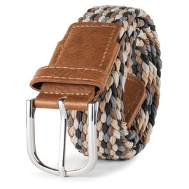 Indicode Unisex Different Belt 40 mm Wide Metal Belt Buckle & Faux Leather Strap Tan, 85