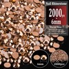 BELLEBOOST 2000pcs 6mm Resin Rhinestones Bulk, Champagne Flatback Round Jelly Rhinestones Non Hotfix Crystal Gems Large Quantity Wholesale for DIY Crafts Clothes Face Makeup Manicure