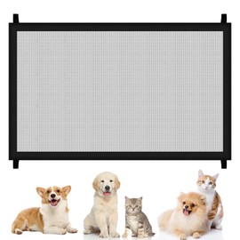 Stair Gates for Dogs, 110x72cm Dog Gate,Portable Mesh Stair Gate Indoor,Extendable No Drilling,Safety Baby Gate for Dogs, Pet Gate for Cats, Magic Dog Stair Gates for Providing Pets Safe