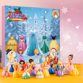 Advent Calendar Princess Toy - Princess Deformation Toy Christmas Countdown Calendars Princess Transformable Toys for Girls Xmas Gifts Play Party Favor