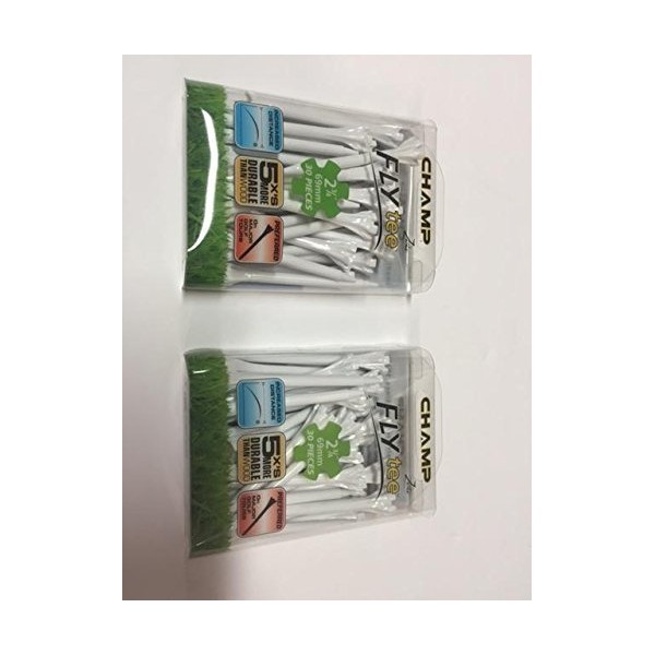 Champ Fly Tees White 2 3/4" Pack of 30, 2-Pack Special