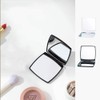 Foldable Mini Hand Mirror Square Portable Makeup Double Mirror - White / 접이식 미니 손거울 사각 휴대용 메이크업 더블 미러 - 화이트