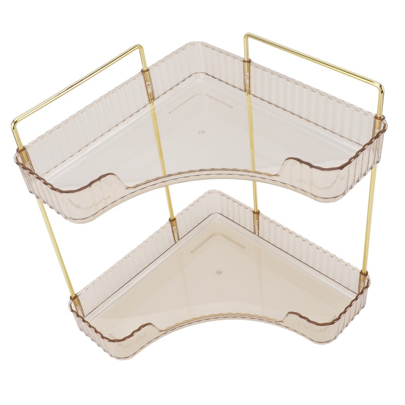 2 Tier Corner Bathroom Countertop Organizer Space Saving Easy Assembly