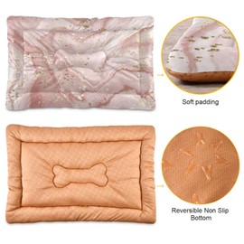 xigua Pink Marble Pet Bed, Soft Anti-Slip Dog Cat Bed Pet Mattress for Small Medium Large Dogs and Cats, 36 x 24 Inch