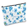 CREATCABIN Make Up Bag Floral Pattern Canvas Cosmetic Bag Polycotton