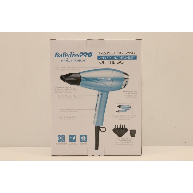 BaBylissPRO Nano Titamium - Compact Folding Ionic Dryer
