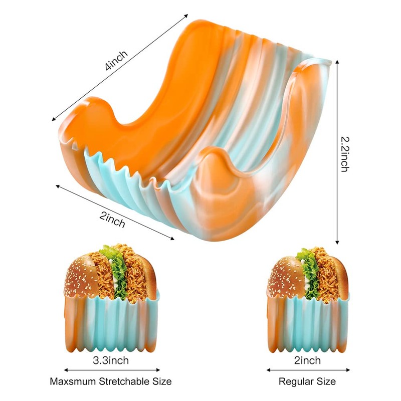 LOGRRMTH 2Pcs Retractable Burger Fixed Box Adjustable Hamburger Holders Reusable