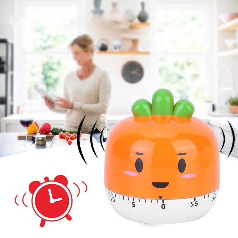 Kitchen Timer,60 Minute Egg Timer,Cartoon Lovely Carrot Kitchen Timer,Mechanical Kitchen