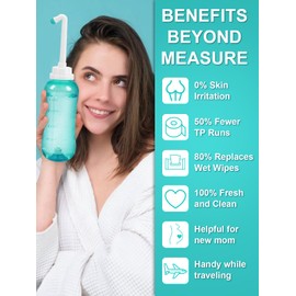 Peri Bottle for Postpartum & Perineal Care,Portable Travel Bidet for Personal Hygiene Cleaning,16.9 OZ (1Green)