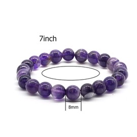 Natural Gemstone 7 inch Bracelet, Healing Crystal 8mm Round Beads for Jewellery Making, Gift, Unisex Decor, 17 centimeters