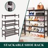 Smiry Shoe Rack, 3 Tier Thick Bamboo Shoe Organizer, Stackable