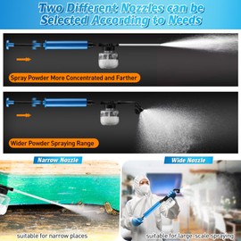 Qualirey Diatomaceous Earth Duster, 250ml Garden Powder Applicator Dispenser, Bulb Duster Sprayer, Home Powder Applicator, Puffer Sprayer for Multi Purpose Indoor & Outdoor(Blue,2 Pack)