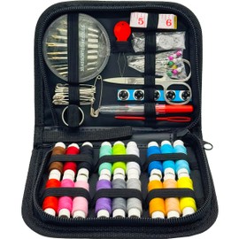 Travel Sewing Kit for Beginners, Adults & Kids – Portable Sewing Supplies with Needles, Thread, Scissors, Measuring Tape & More – Perfect for Home, Emergency & DIY Small Repairs