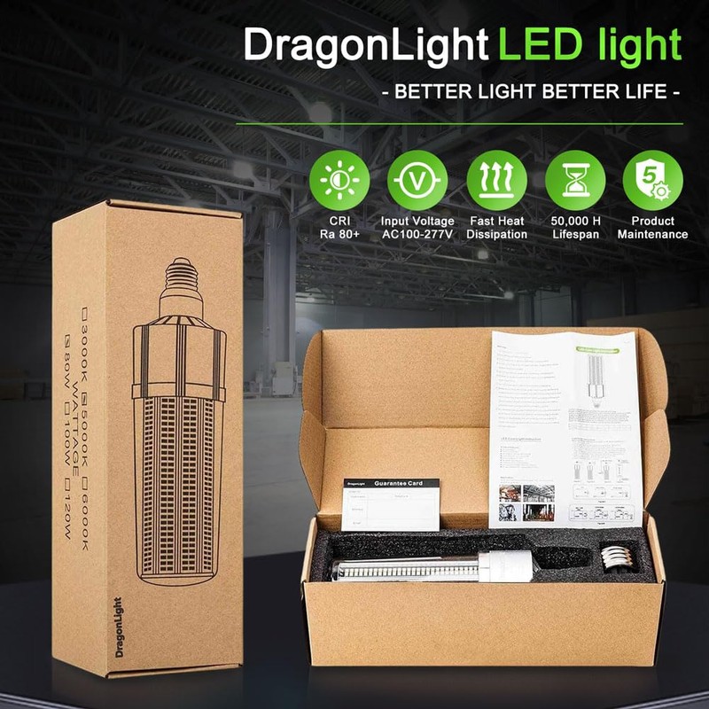 DragonLight 120W Commercial Grade Corn LED Light Bulb(400 Watt Metal