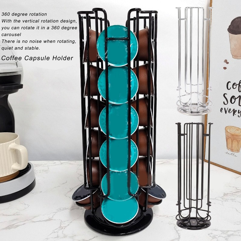 Coffee Capsule Holder for 24 Coffee Pod 360 Degree Rotating