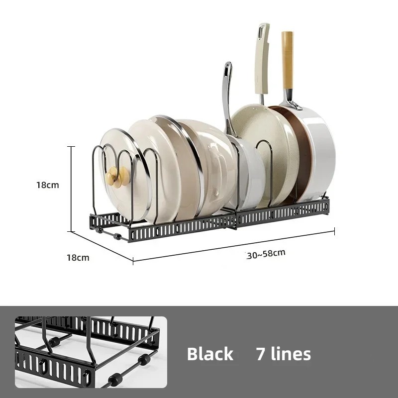 Adjustable Pot Rack Organizer for Kitchen – Multi-Layer Cookware Storage