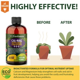 𝐏𝐑𝐎𝐅𝐄𝐒𝐒𝐈𝐎𝐍𝐀𝐋 Grade Organic Cal-Mag Plus Growing Fertilizer Concentrate: Calcium, Magnesium, Iron & Micronutrients Supplement for Plant Deficiencies (9-0-0 NPK) - 32oz Bottle (Quart)