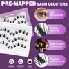 Cluster Lashes,Lankiz Biomimetic Individual Eyelashes Cat Eye Lashes Wispy C