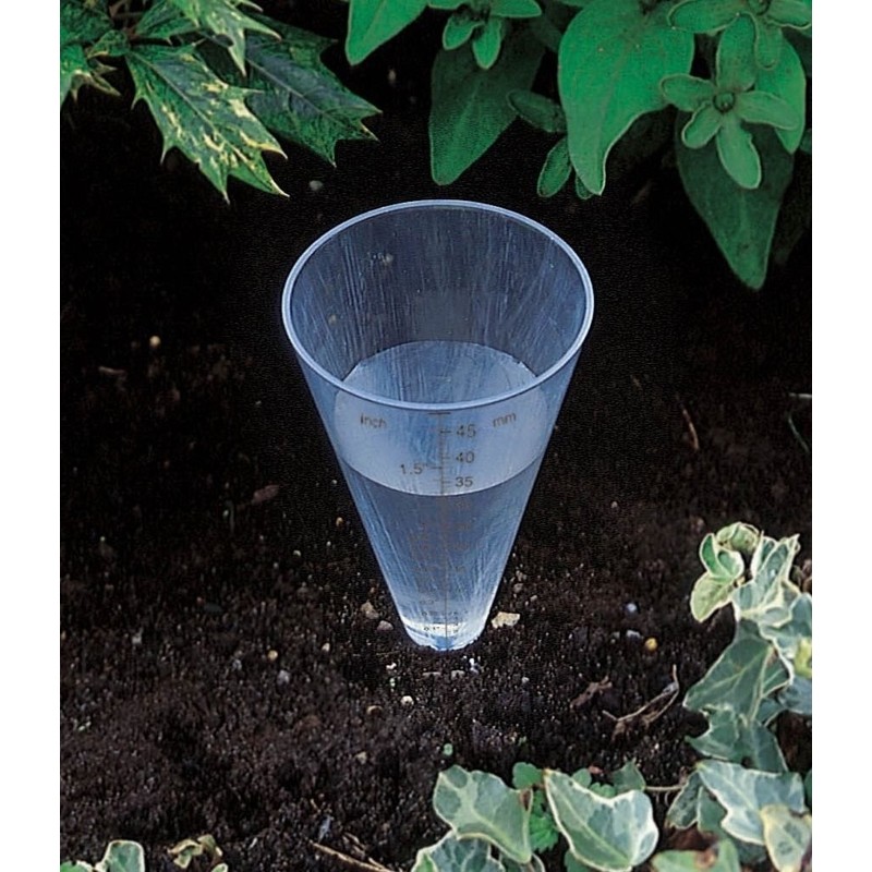 Testwest TRADITIONAL CLEAR PLASTIC RAIN WEATHER GAUGE CONE WITH SPIKE