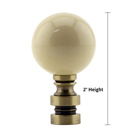 Ceramic 35mm Ivory Ball Antique Base Lamp Finial 2"h