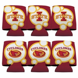 Iowa State Can Cooler Set of 6 - Bubbles Design 3 FREE SHIPPING