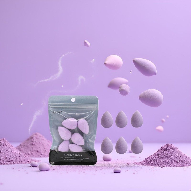 6PCS Mini Makeup Sponge, Black Small Beauty Sponge Blender Set