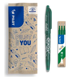 PILOT - FriXion Ball 0.7 Set - Erasable Rollerball Pen + Set of 3 - Refillable Rollerball Pen Made of Recycled Plastic - Pleasant Writing Experience - Green - Medium Tip