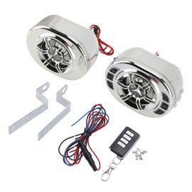 Waterproof Motorcycle Bluetooth Speaker Hands Free Calls Chrome All in One Motorcycle Sound System with Remote Control