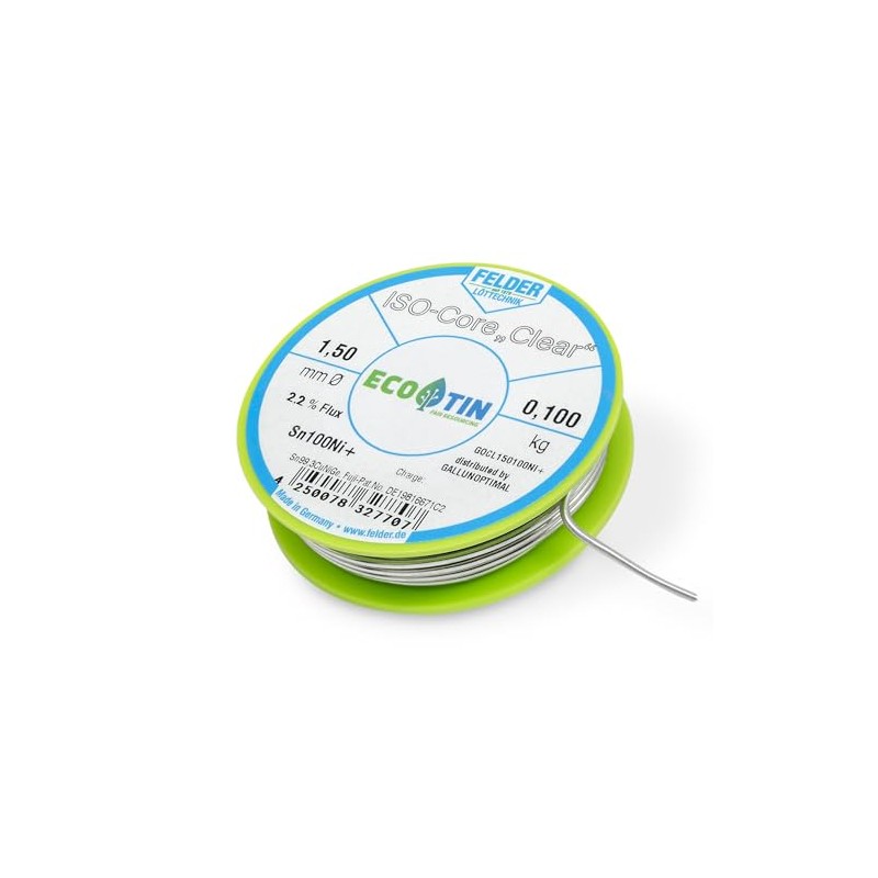 by Felder Soldering Wire Sn100Ni+ for General Electronic Applications, 1.5