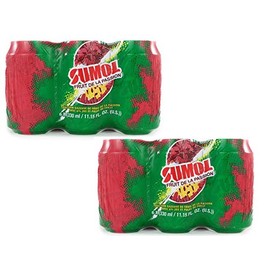 SUMOL Fruit de La Passion Can Soda 12 Pack / Passion Fruit Soft Drink Can 12 Pack.