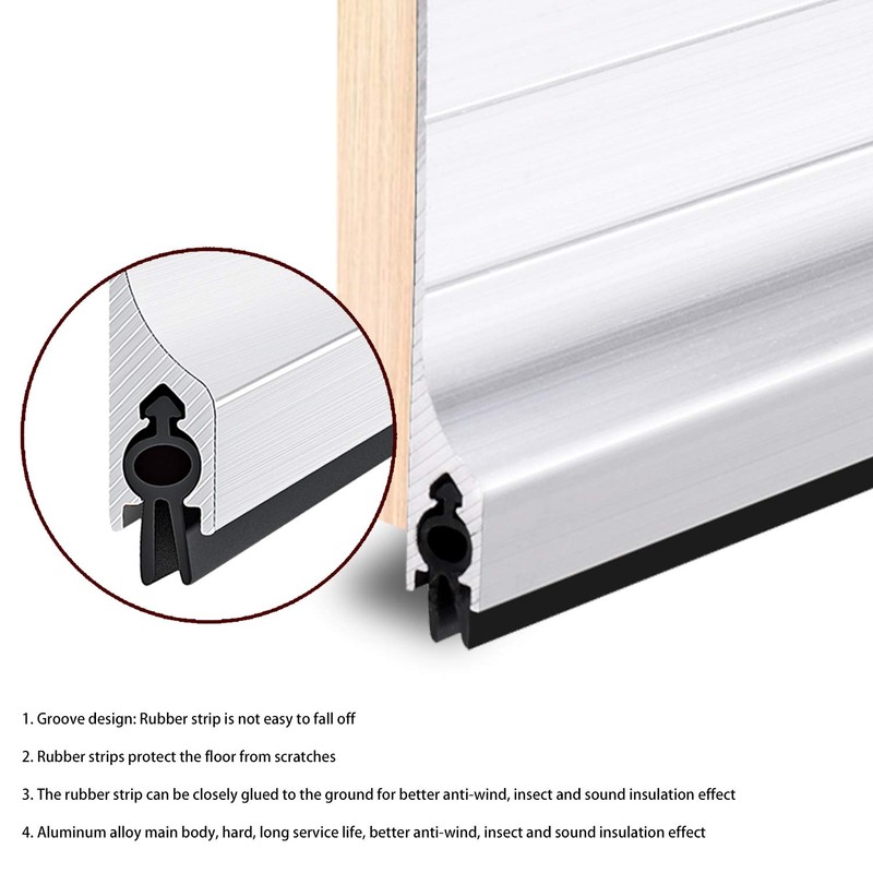 USUKUE Metal Door Draft Stopper 2 Pack Bottom Mice Seal