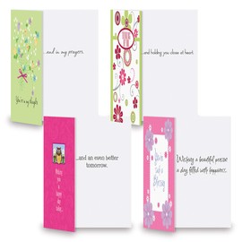 Current Thinking of You Greeting Cards Value Pack III- Set of 8 (4 Designs) Large 5" x 7" Cards, Sentiments Inside, Friendship Cards
