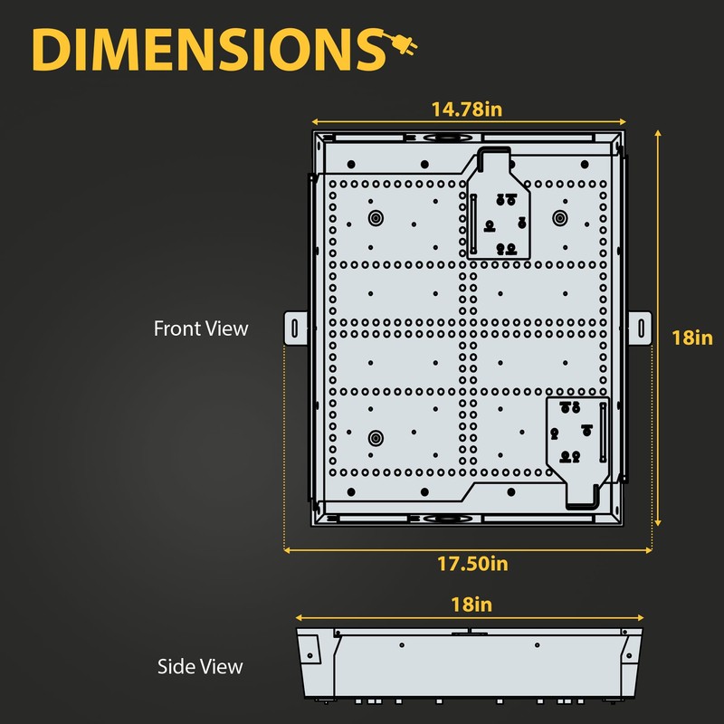 DataComm Electronics 45-8017-1 Multi-Functional Recessed Media Box For Seamless Home