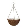 14" Resin Woven Hanging Basket, Espresso Brown, Hangings Basket