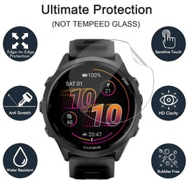 carinacoco 3 Pack Screen Protector for Garmin Forerunner® 570 47mm, HD Clear Flexible Soft TPU Screen Protector, Anti-Scratch, Bubble Free, Anti-Fingerprint Self-Healing Elastic Skin Protective Film