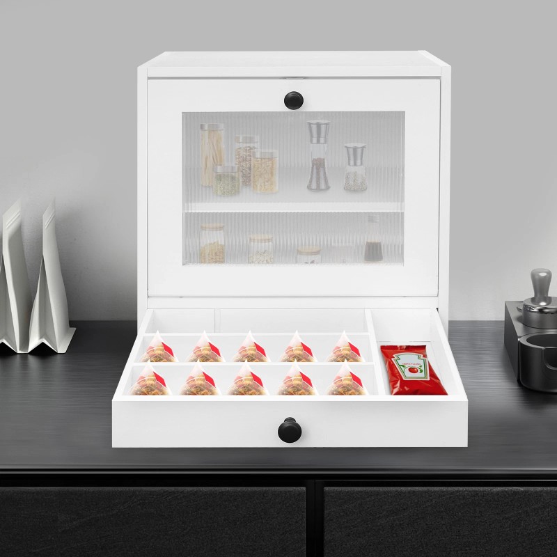 Unbranded Bread Box for Kitchen Countertop 2 Layer Wooden Bread