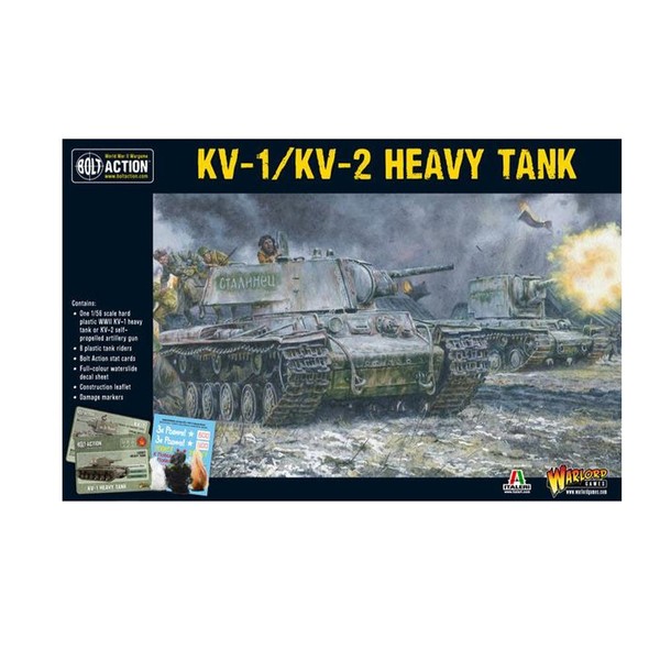 Warlord Bolt Action Soviet KV1/2 Heavy Tank 1:56 WWII Military Wargaming Plastic Model Kit, Small