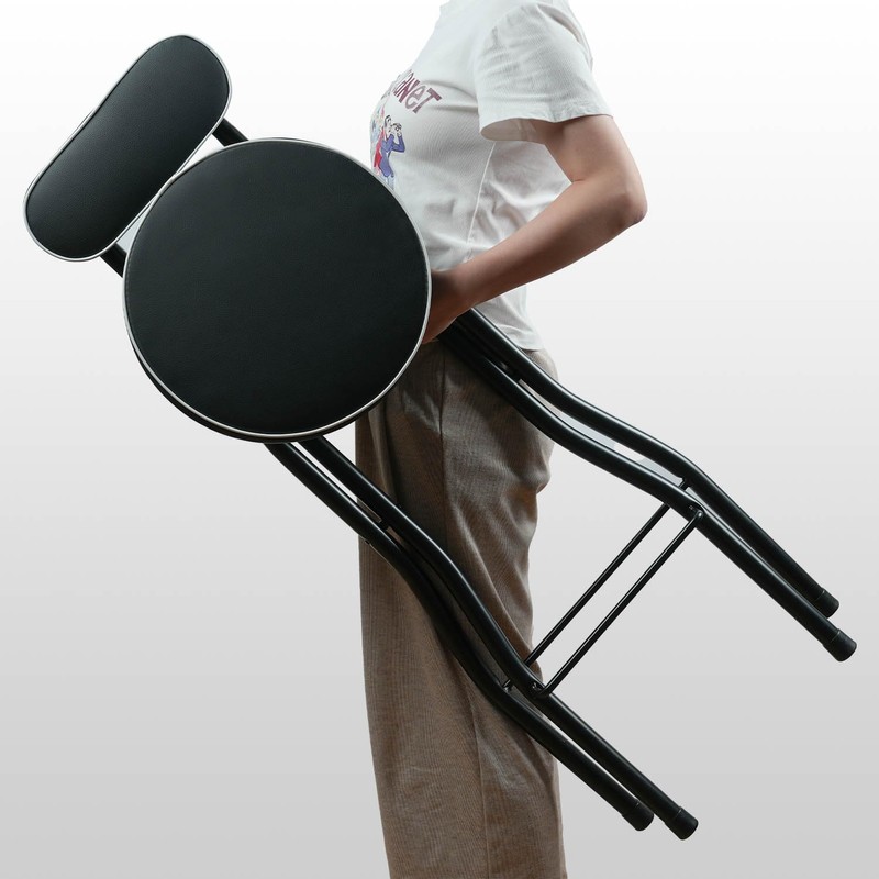 UWEAR 1 PCS Folding Bar Stool with Back, Tall Foldable