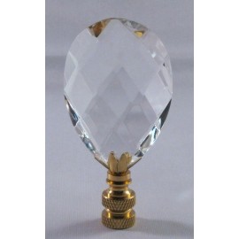 LITE ACCENTS LAMP FINIAL-FACETED GLASS LAMP FINIAL-POLISHE